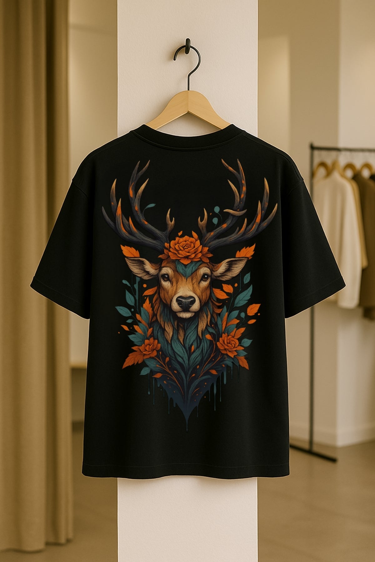 DOLK Oversized Deer Unisex Tee - Roses of the Forest