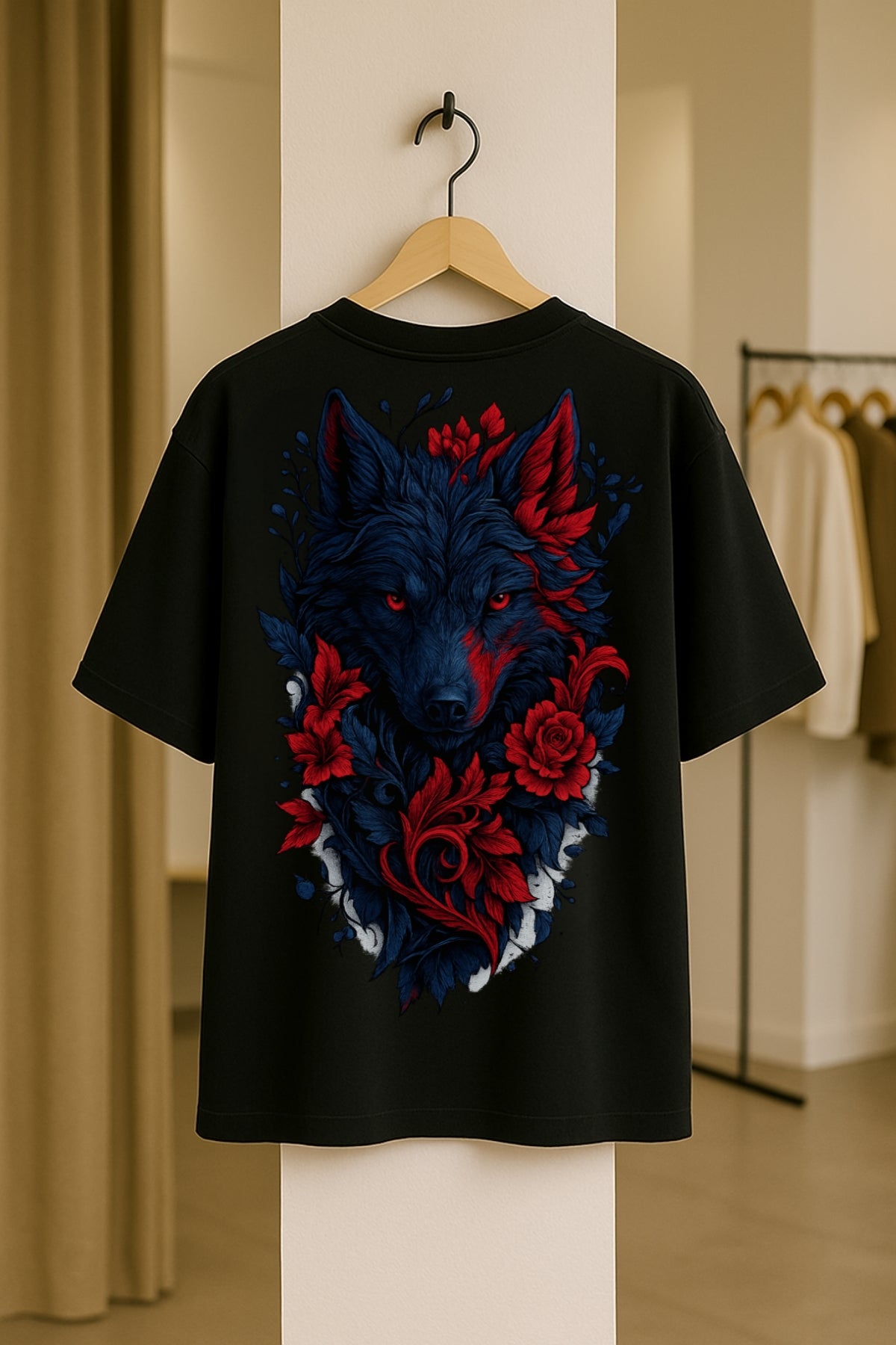 DOLK Oversized Wolf Unisex Tee - Rose of the Night