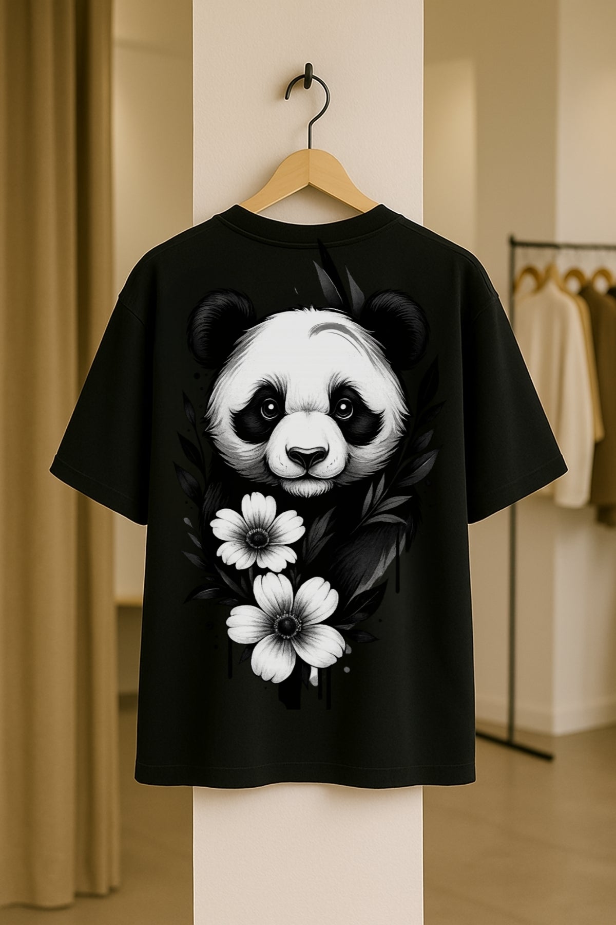 DOLK Oversized Animal Spirit Unisex Tee - Panda Cosmos Bloom