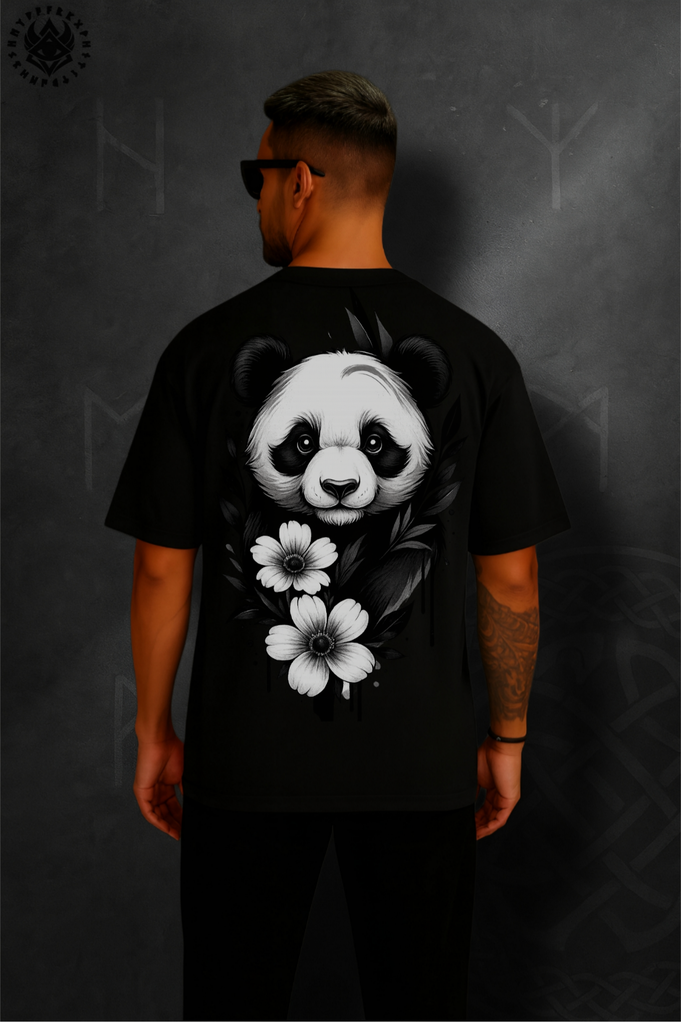 DOLK Oversized Animal Spirit Unisex Tee - Panda Cosmos Bloom