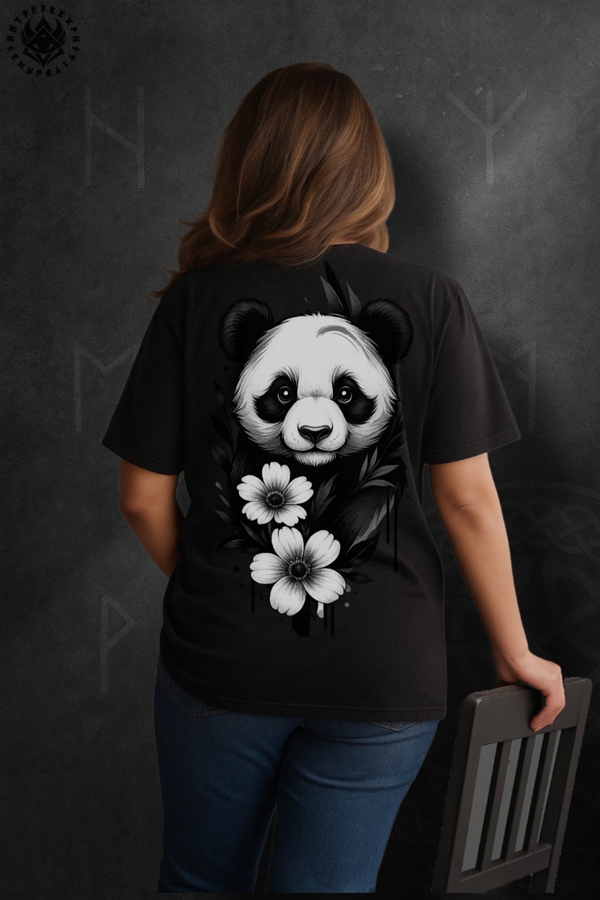 DOLK Oversized Animal Spirit Unisex Tee - Panda Cosmos Bloom