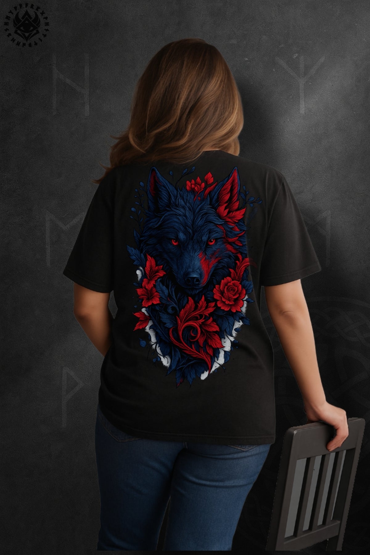 DOLK Oversized Wolf Unisex Tee - Rose of the Night