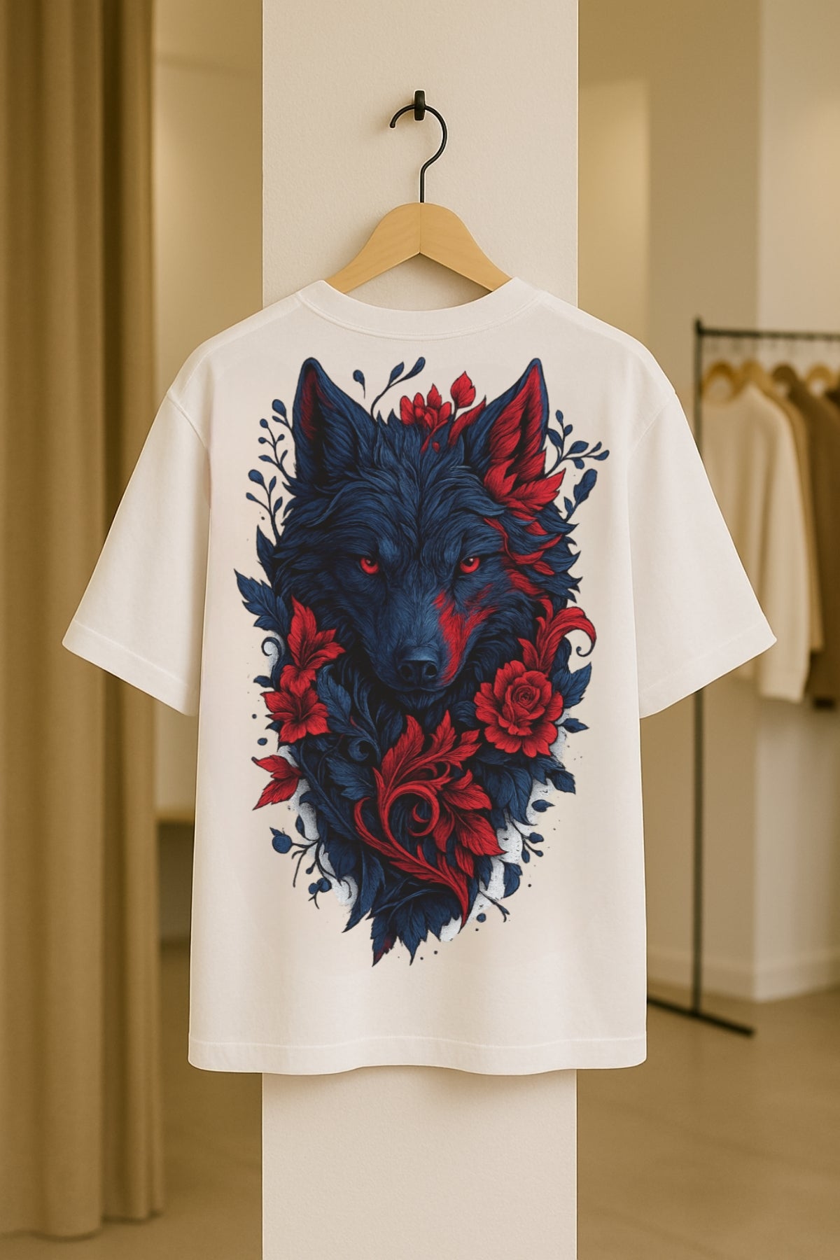 DOLK Oversized Wolf Unisex Tee - Rose of the Night