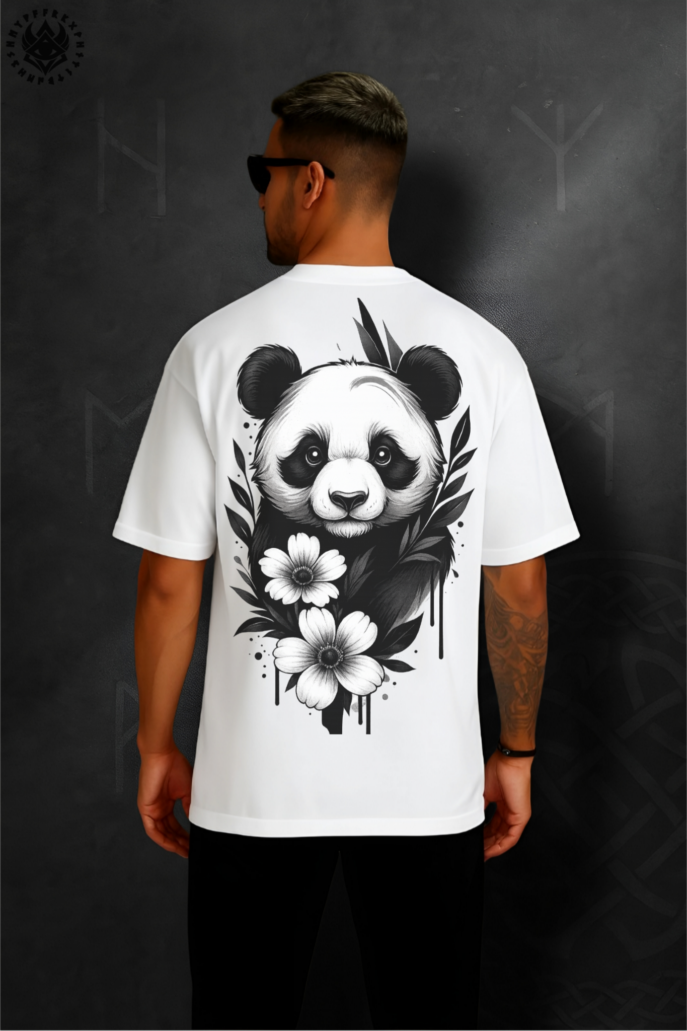 DOLK Oversized Animal Spirit Unisex Tee - Panda Cosmos Bloom