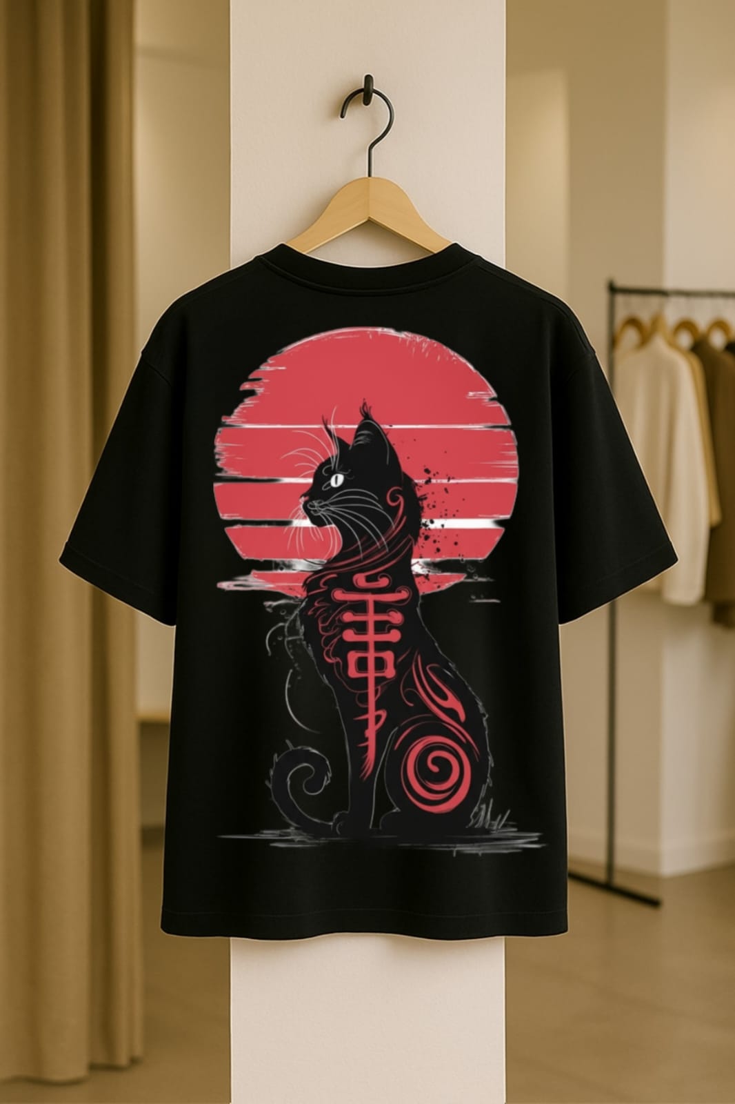 Shadow Moon Cat Dolk Oversized Unisex T shirt