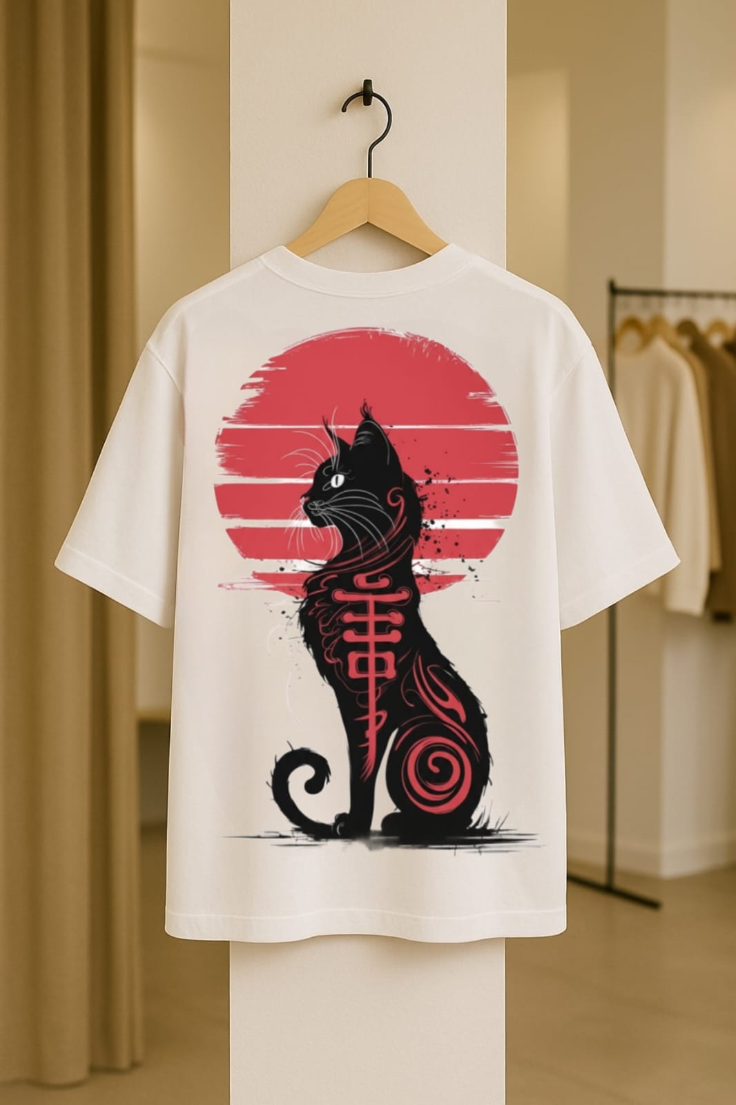 Shadow Moon Cat Dolk Oversized Unisex T shirt