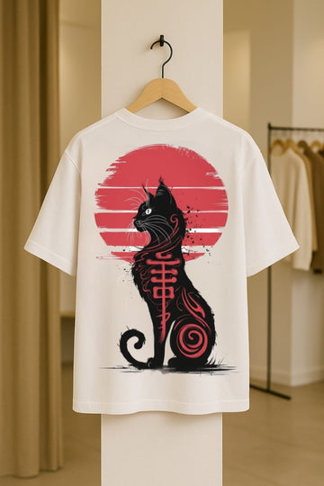 Shadow Moon Cat Dolk Oversized Unisex T shirt