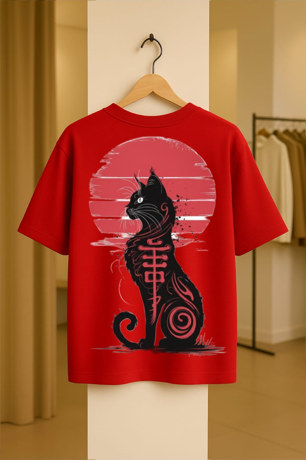 Shadow Moon Cat Dolk Oversized Unisex T shirt