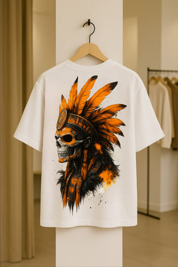 Tribal Skull & Rose Dolk Oversized Unisex T-Shirt