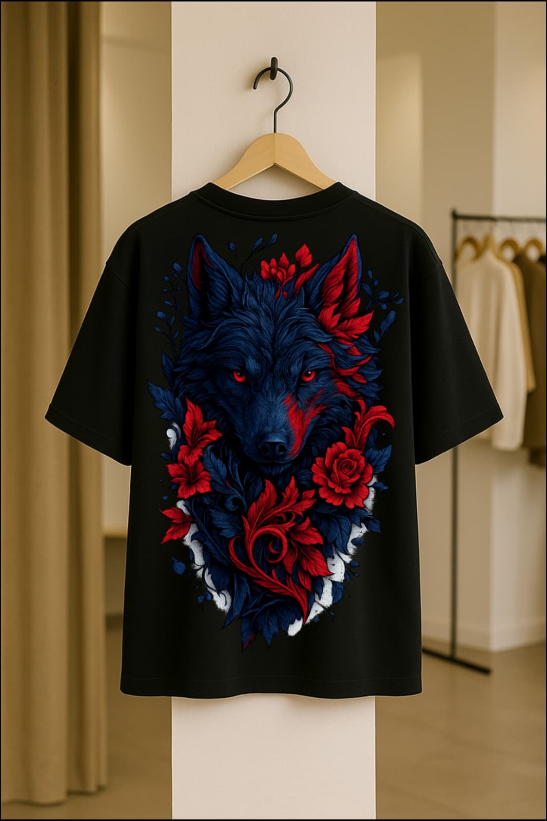 Rose Wolf Animal Lovers Dolk Oversized Unisex T-Shirt