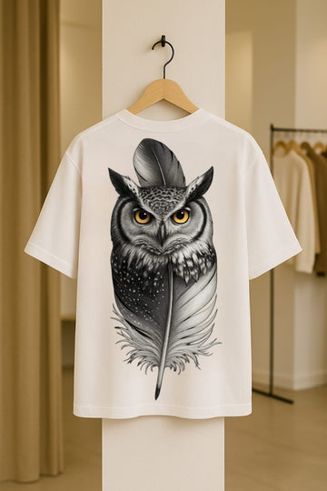 Owl & Wisdom Feather DOLK Oversized Animal Lovers Unisex T-Shirt