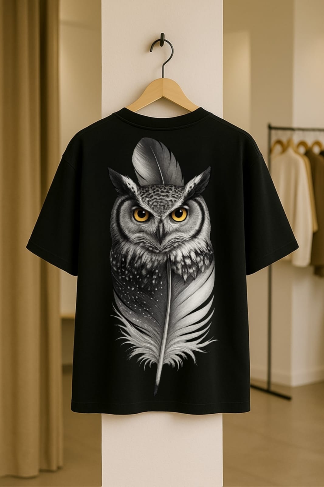 Owl & Wisdom Feather DOLK Oversized Animal Lovers Unisex T-Shirt