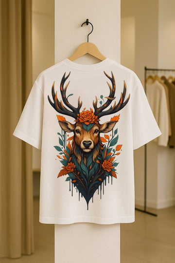 Roses of Deer Dolk Oversized Animal Lovers Unisex T-Shirt