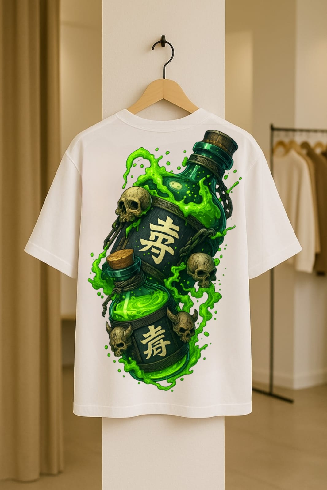 Poison Skulls Dolk Oversized Skull Unisex T-Shirt