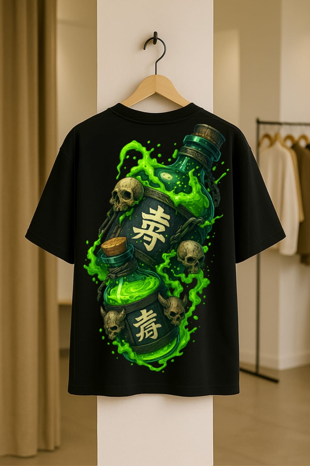 Poison Skulls Dolk Oversized Skull Unisex T-Shirt